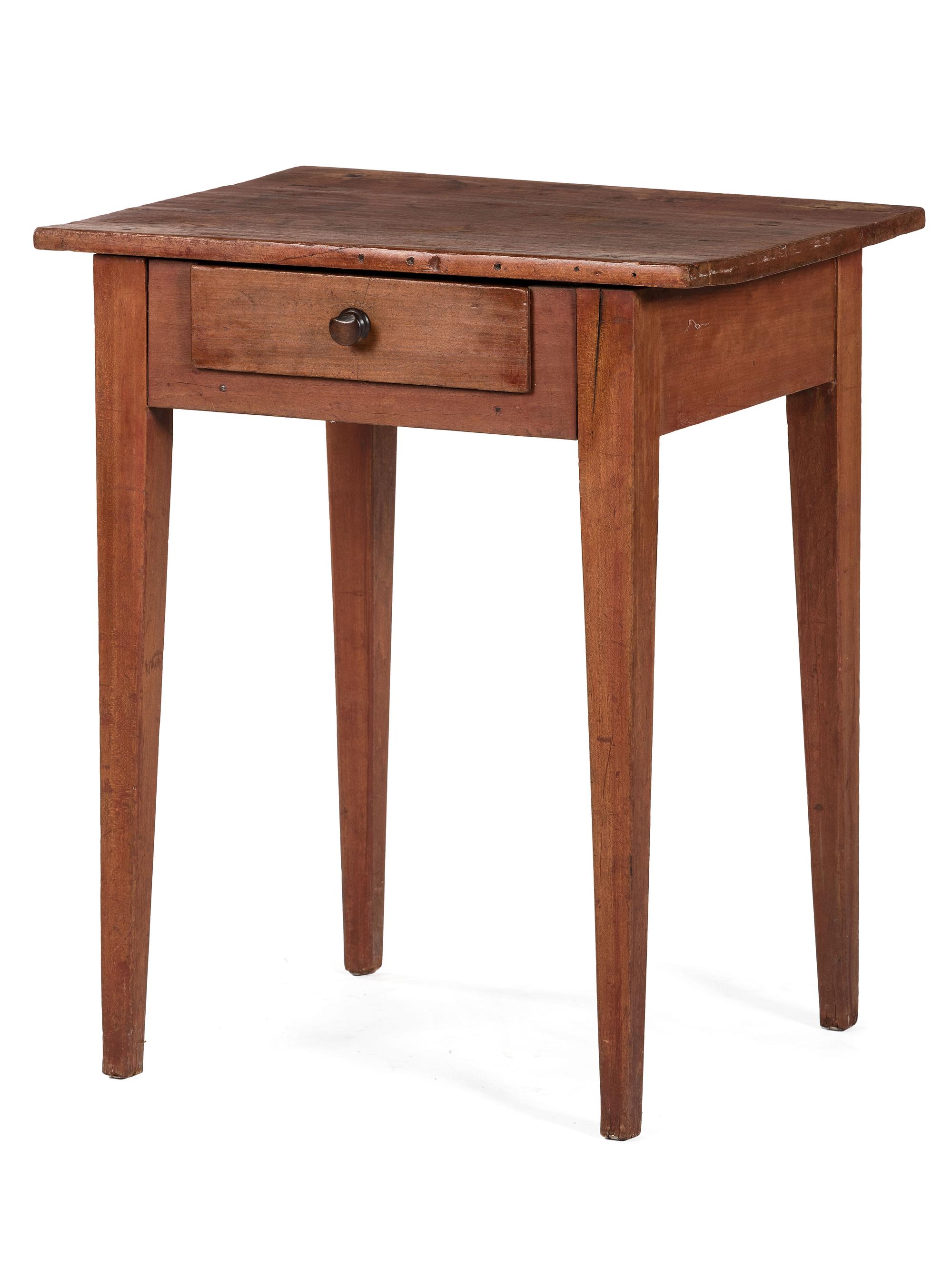 A Federal Red-Stained Maple Scrubbed Top Work Table