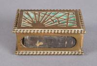 A Tiffany Studios Bronze Desk Box, Pine Needle, Width of first 6 5/8 inches.