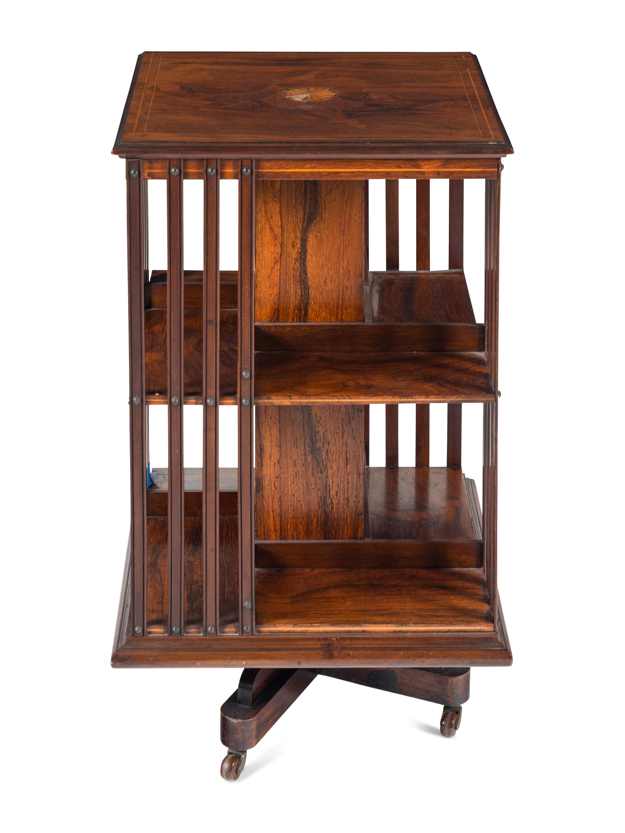 An English Rosewood Revolving Bookcase