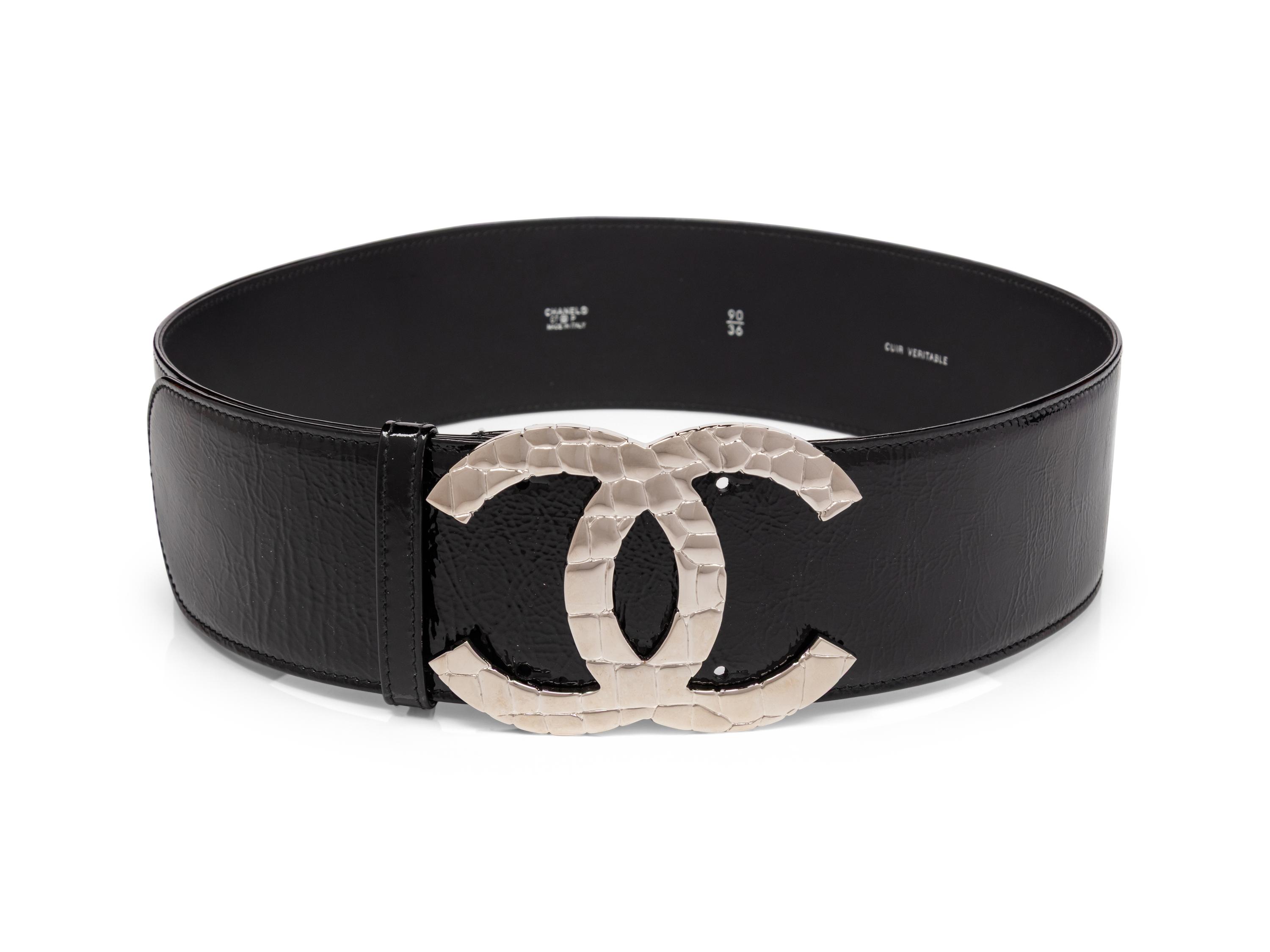 Chanel, Oversized Patent Leather Logo Belt