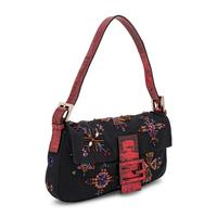 Fendi, Baguette in Beaded Knit and Red Lizard Skin