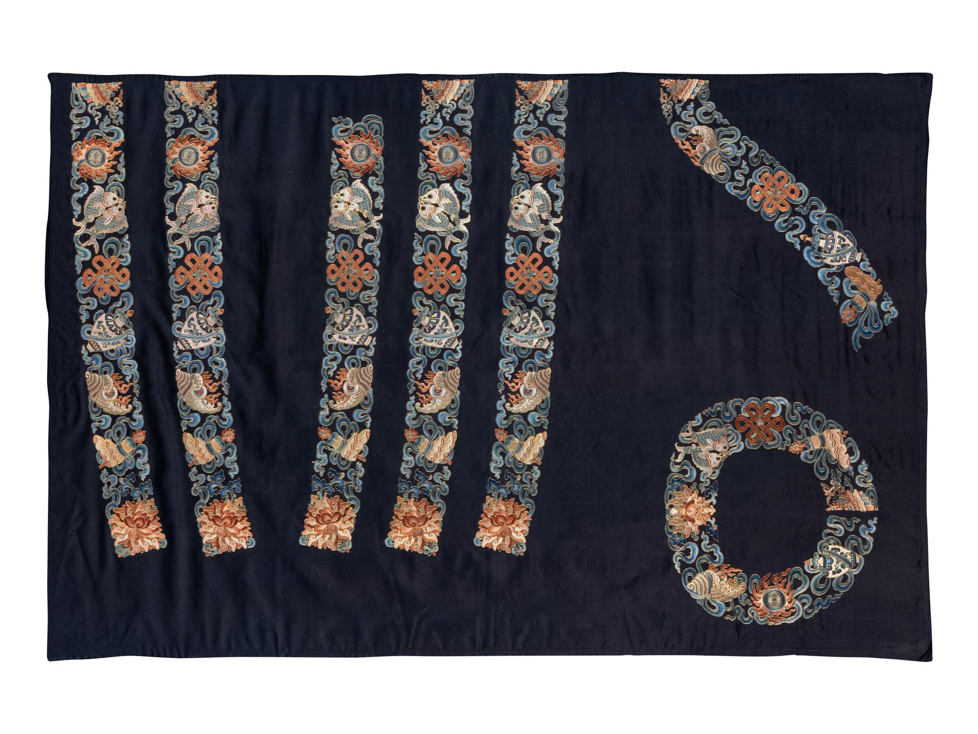 A Collection of Chinese Embroidered Sleeve Bands and Collars