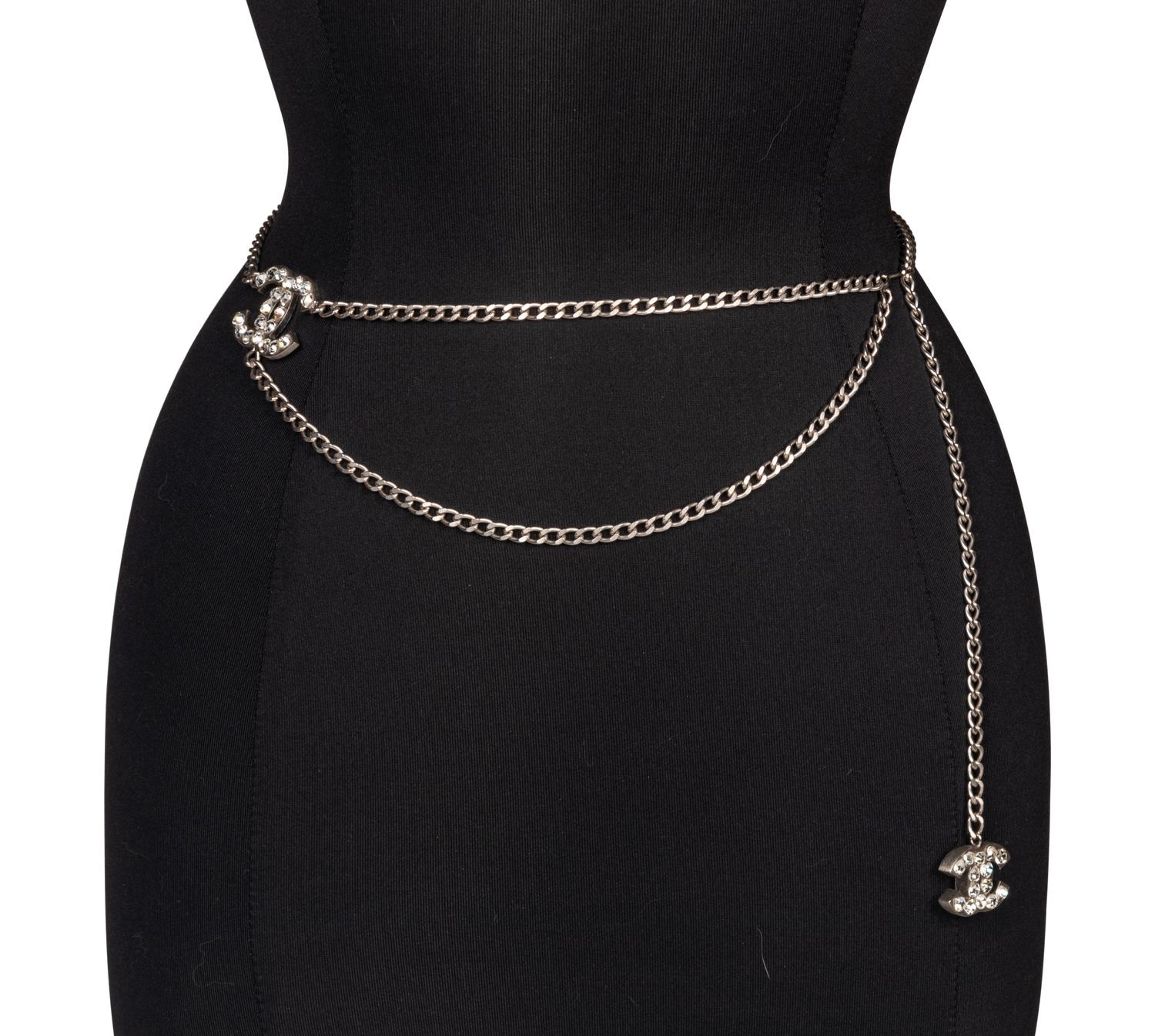 Chanel Silver-Tone Chain CC Belt