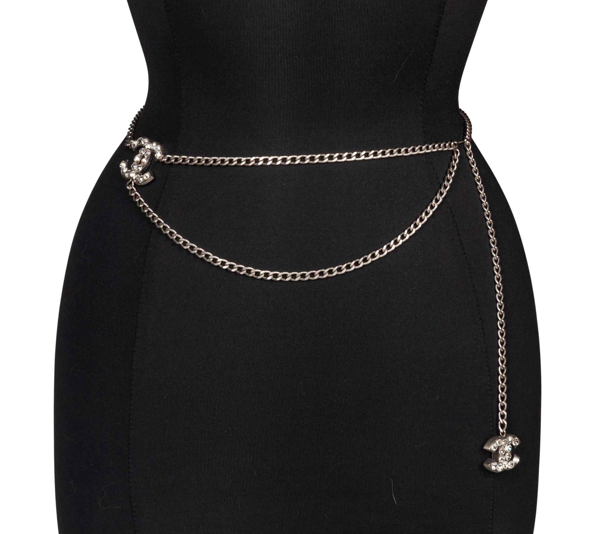Chanel Silver-Tone Chain CC Belt