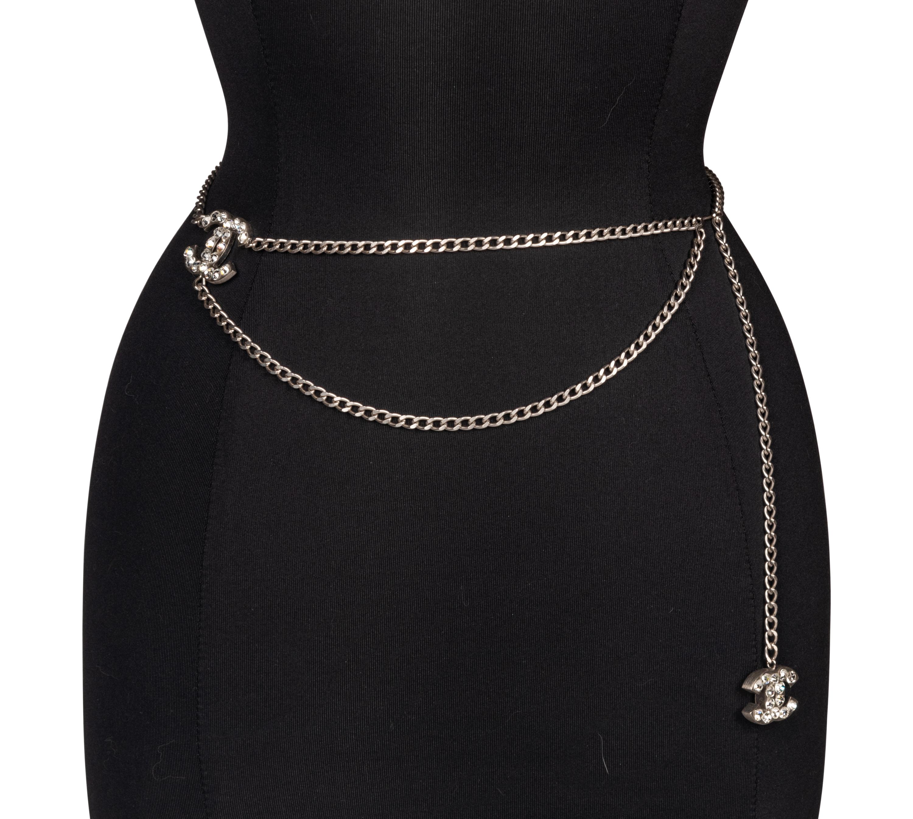 Chanel Silver-Tone Chain CC Belt