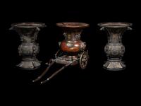 Three Japanese Bronze Vases