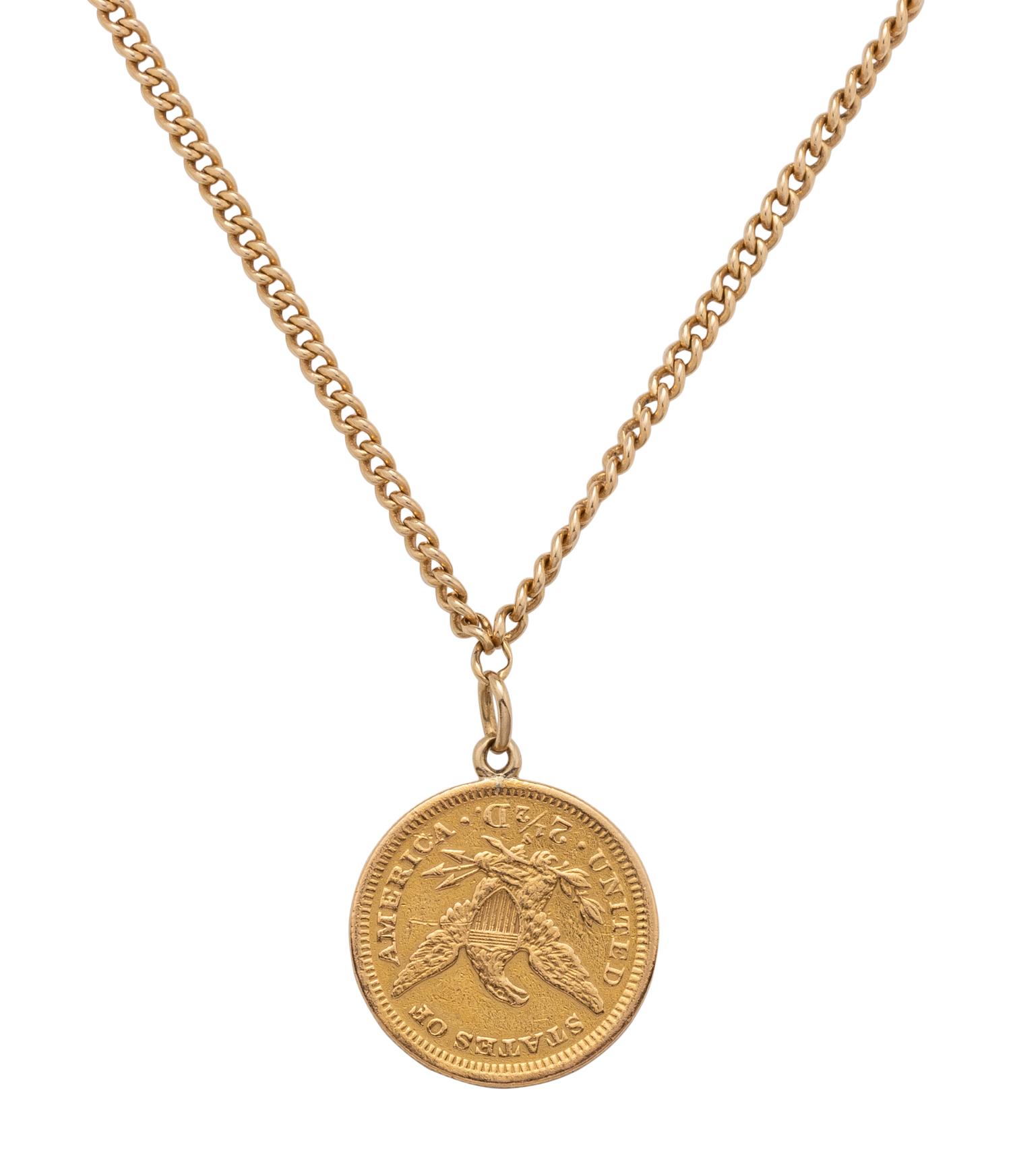 YELLOW GOLD AND COIN NECKLACE