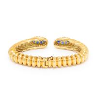 YELLOW GOLD AND SAPPHIRE CUFF BRACELET
