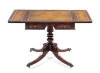 An English Mahogany Sofa Table, Height 24 x width 24 x depth 24 inches.