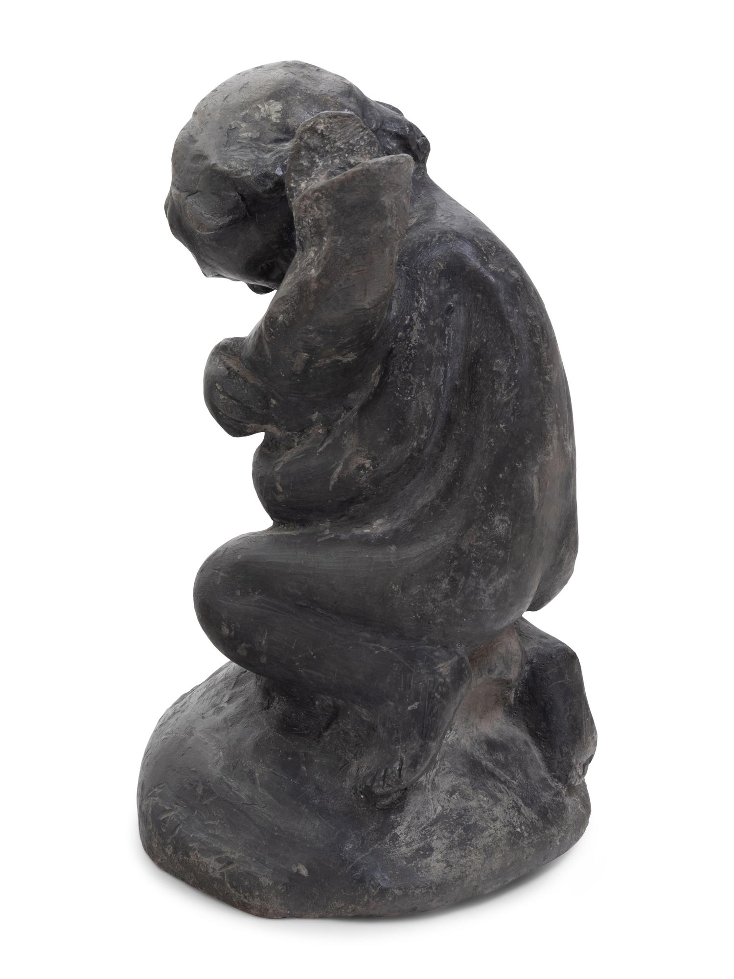 A Metal Garden Fountain Figural Group