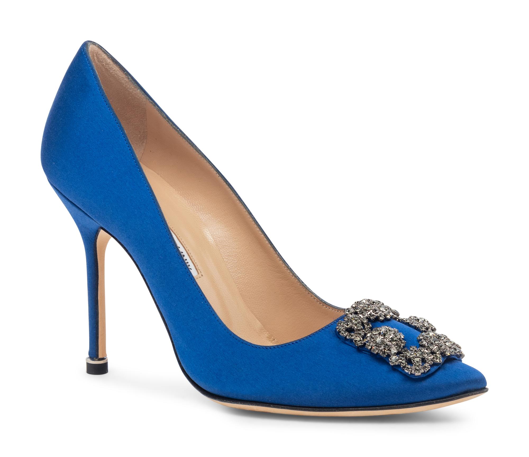 Manolo Blahnik Hangisi - Sex and The City Pumps in Blue Satin