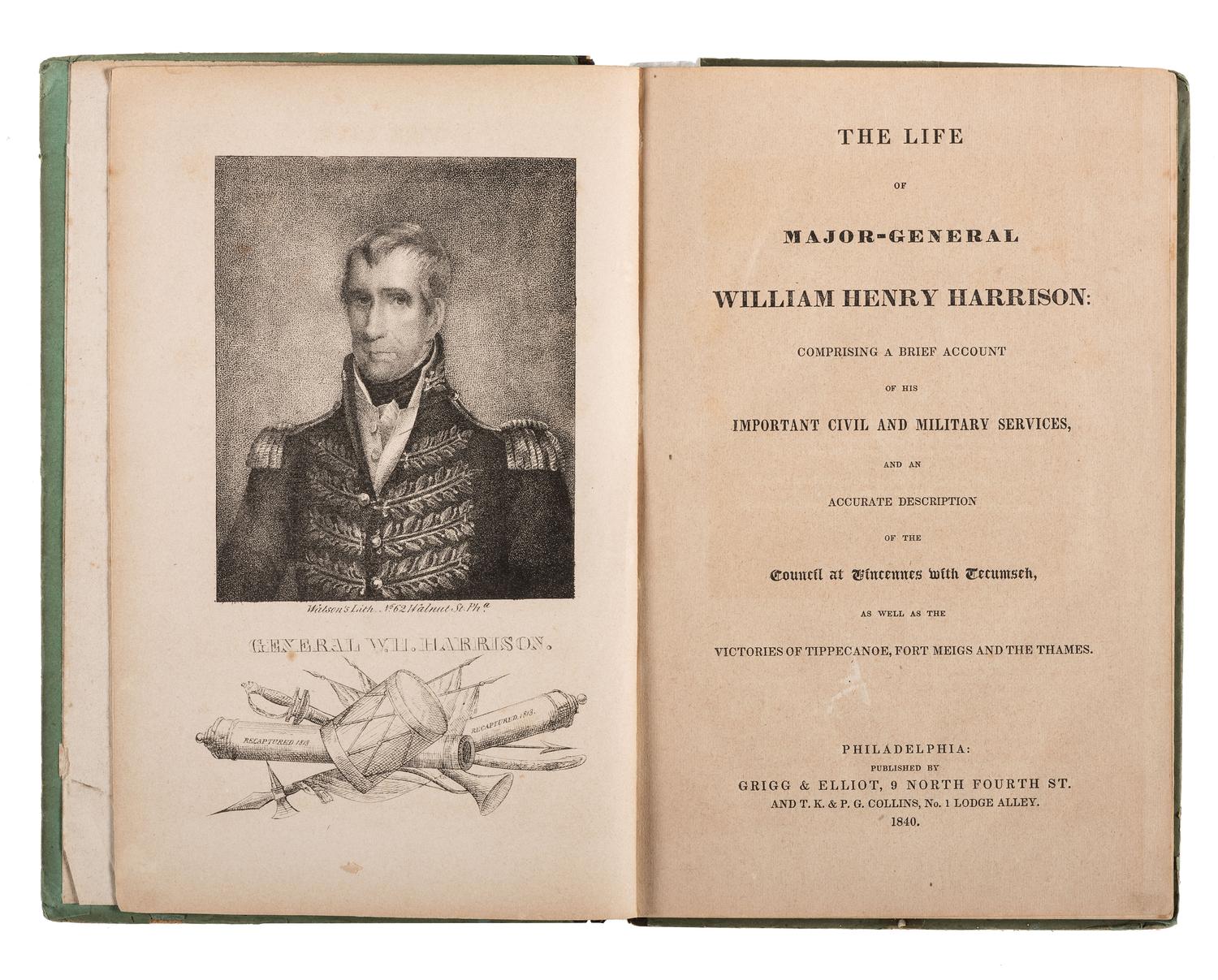 [HARRISON, William Henry]. A group of pamphlets including campaign biographies and illustrated examples.