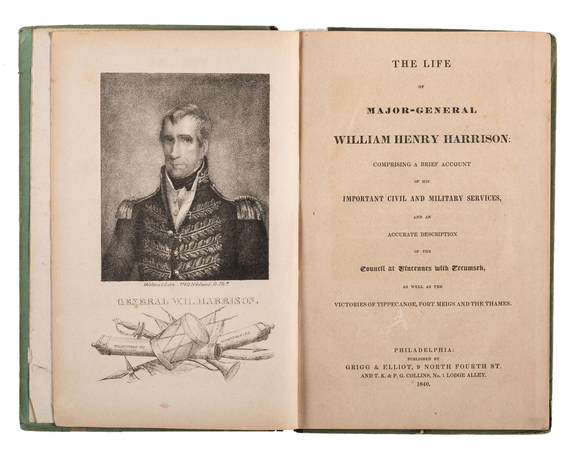 [HARRISON, William Henry]. A group of pamphlets including campaign biographies and illustrated examples.