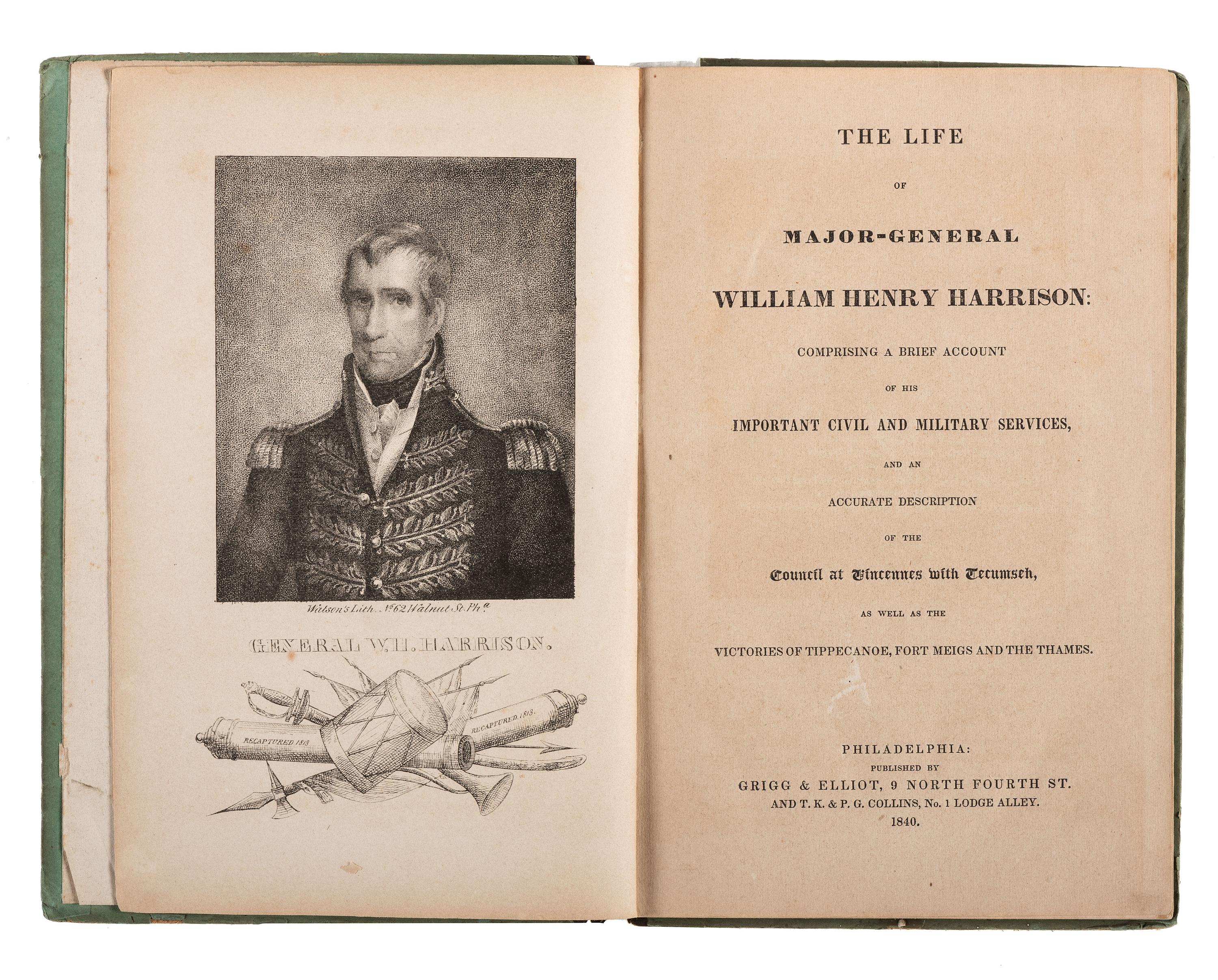 [HARRISON, William Henry]. A group of pamphlets including campaign biographies and illustrated examples.