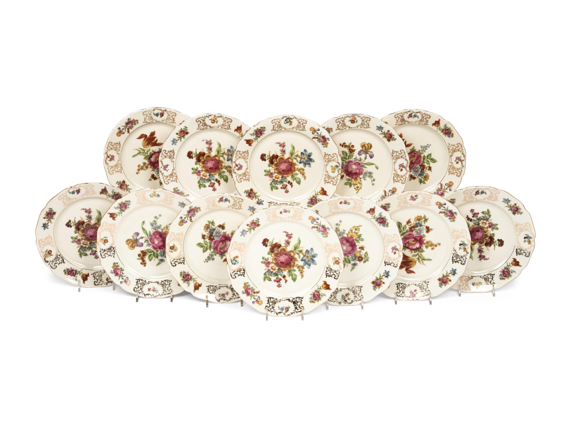 A Set of Twelve Continental Porcelain Plates