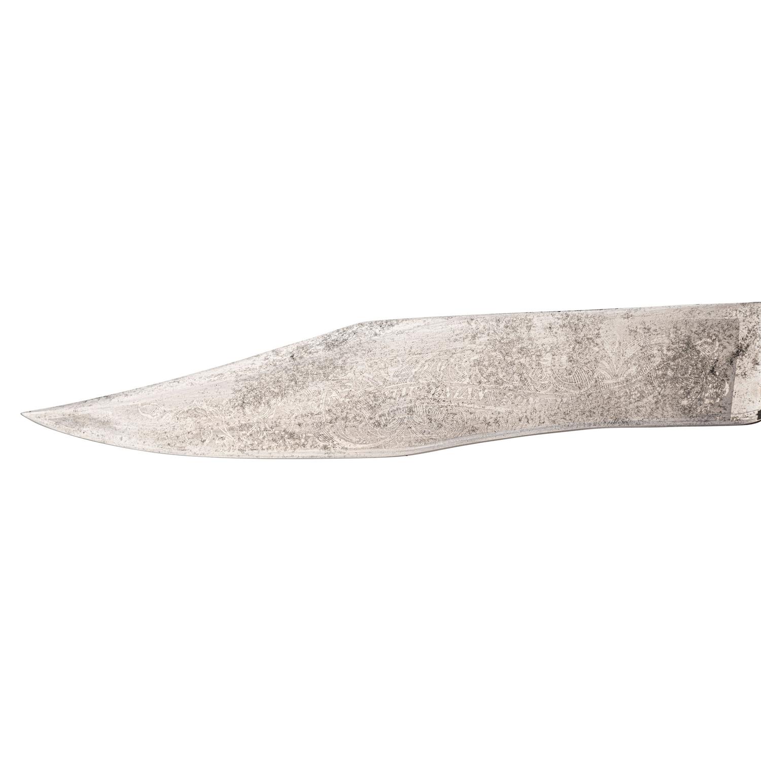 Cutlery Hilt "Californian Bowie" Etched Panel Knife by Edward Barnes