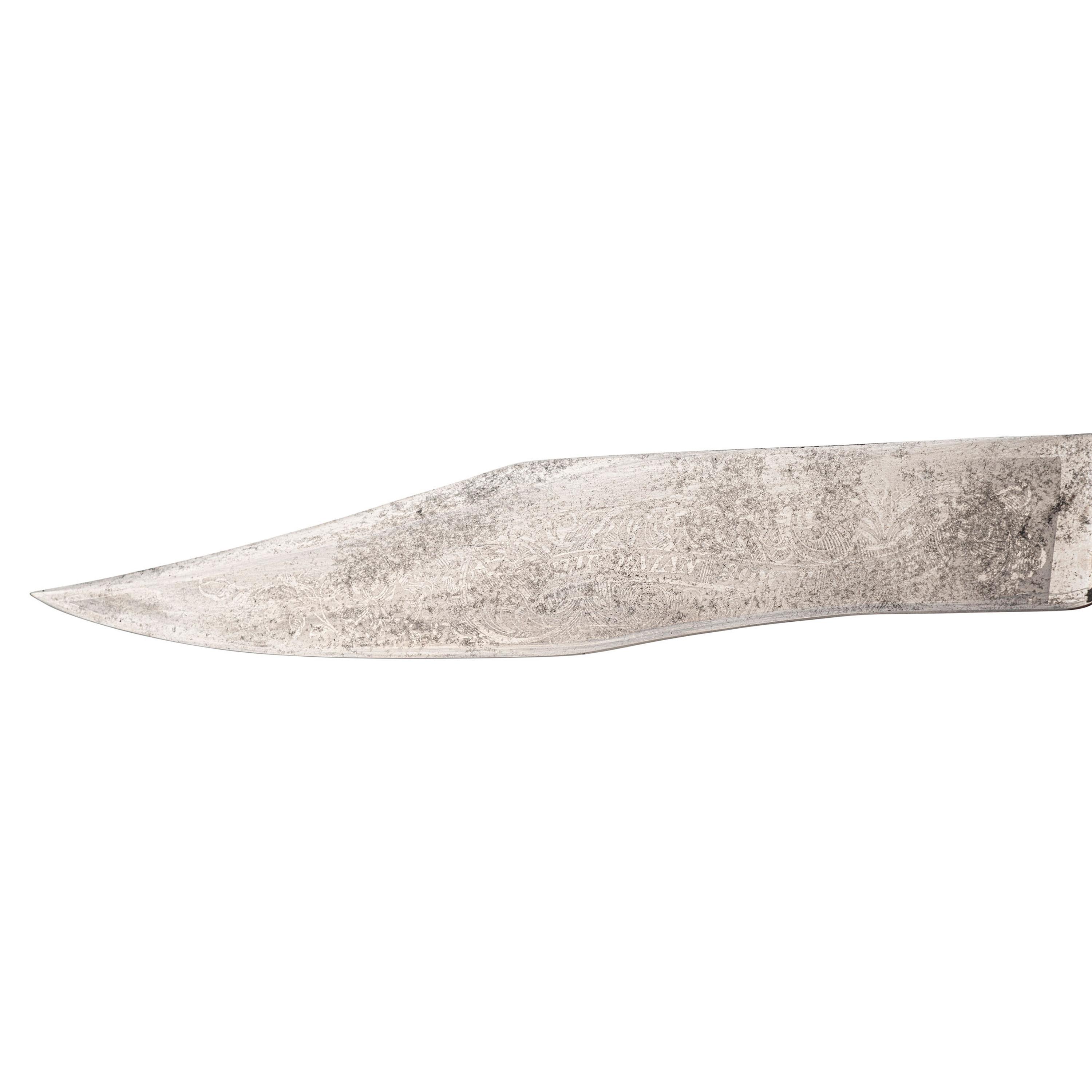 Cutlery Hilt "Californian Bowie" Etched Panel Knife by Edward Barnes