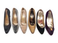 Six Pairs of Evening Pumps by Ferragamo and Bruno Magli