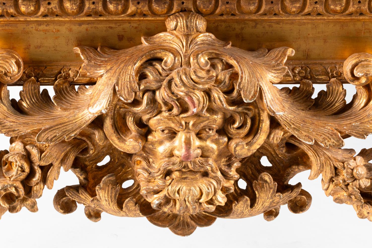 A George II Style Carved Giltwood Marble-Top Console Table