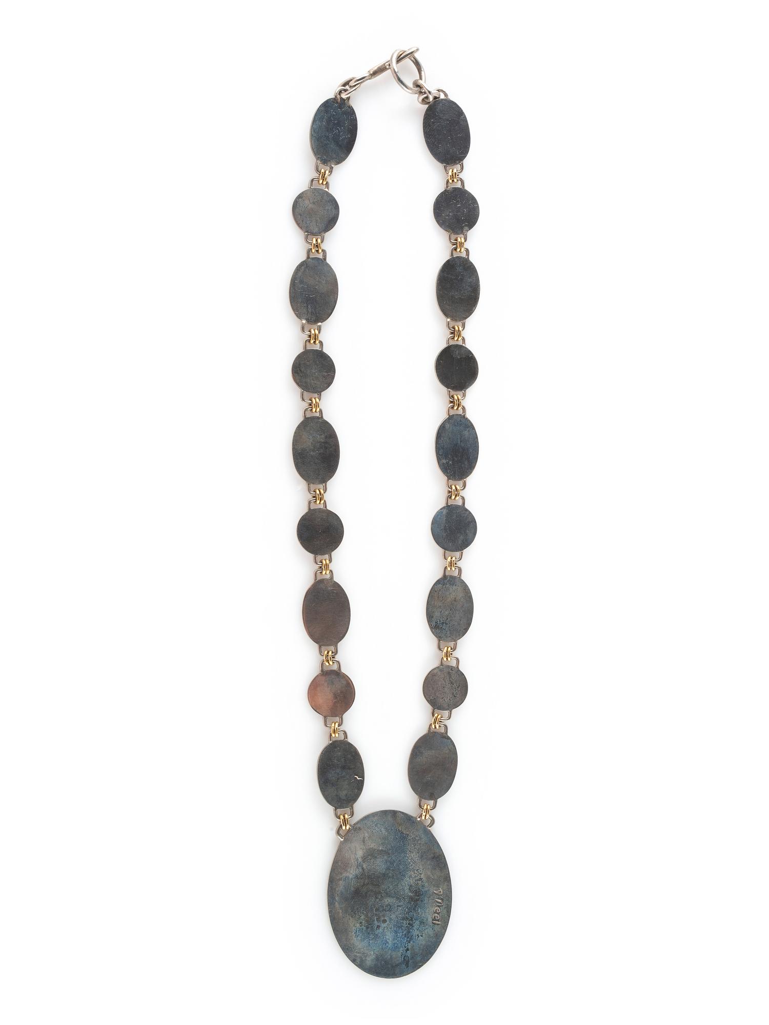 Silver Northwest Coast Necklace, with Gold Accents