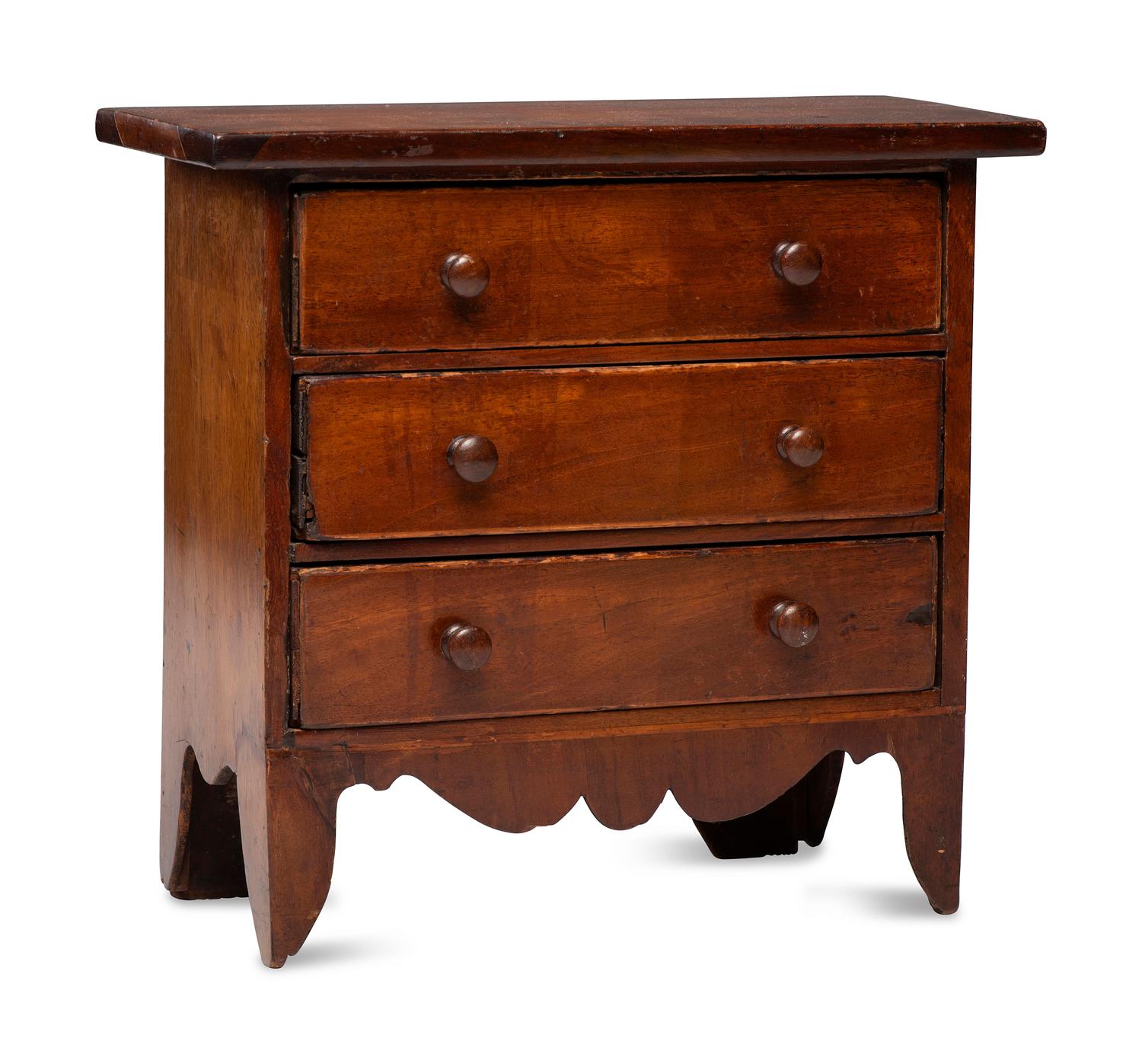 A Federal Mahogany Miniature Chest of Drawers