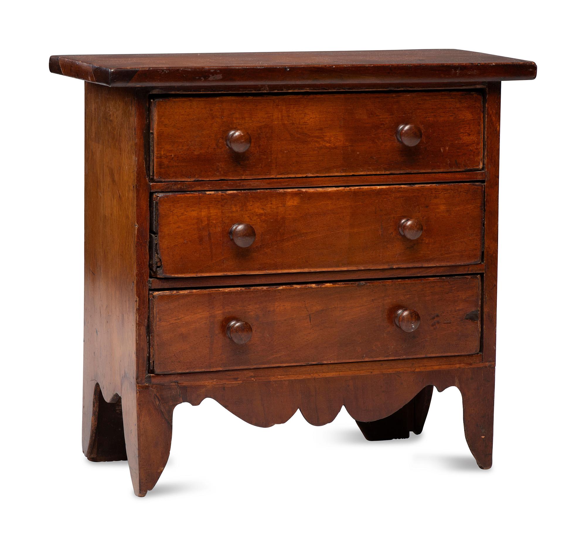 A Federal Mahogany Miniature Chest of Drawers
