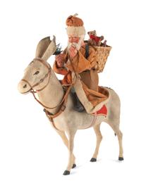 A German Papier-Mâché Santa Claus and Donkey Nodder
