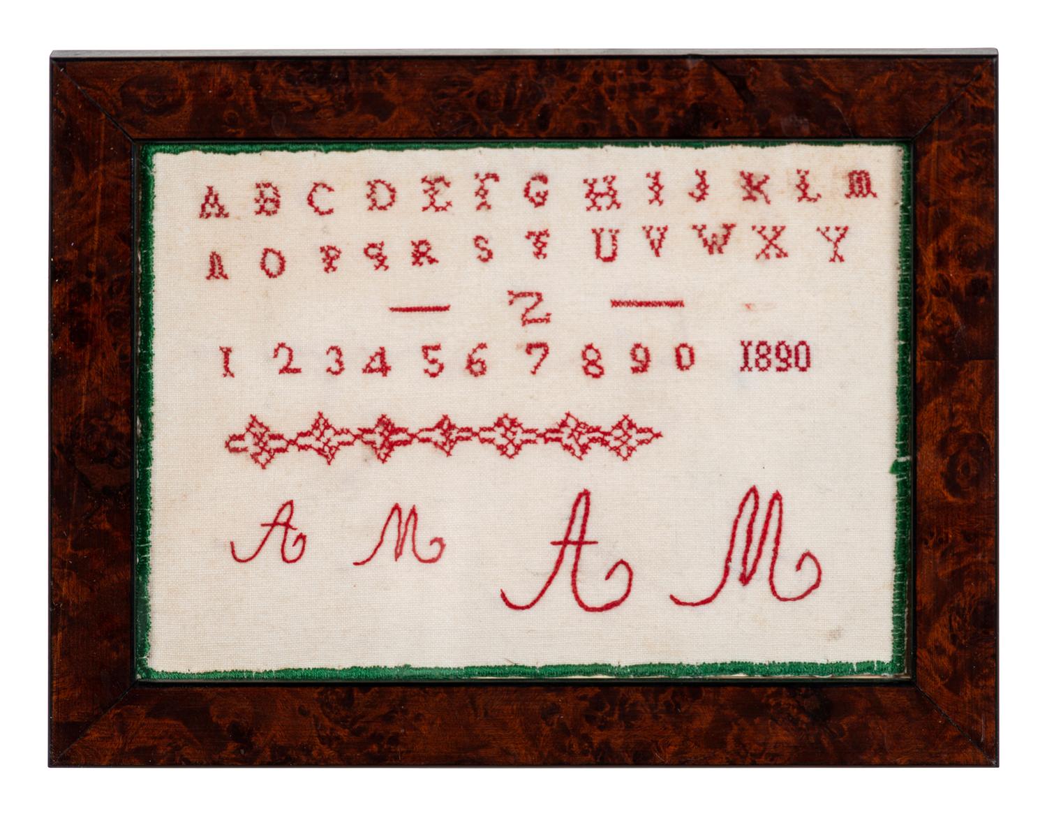 Five Needlework Embroidered Schoolgirl's Samplers