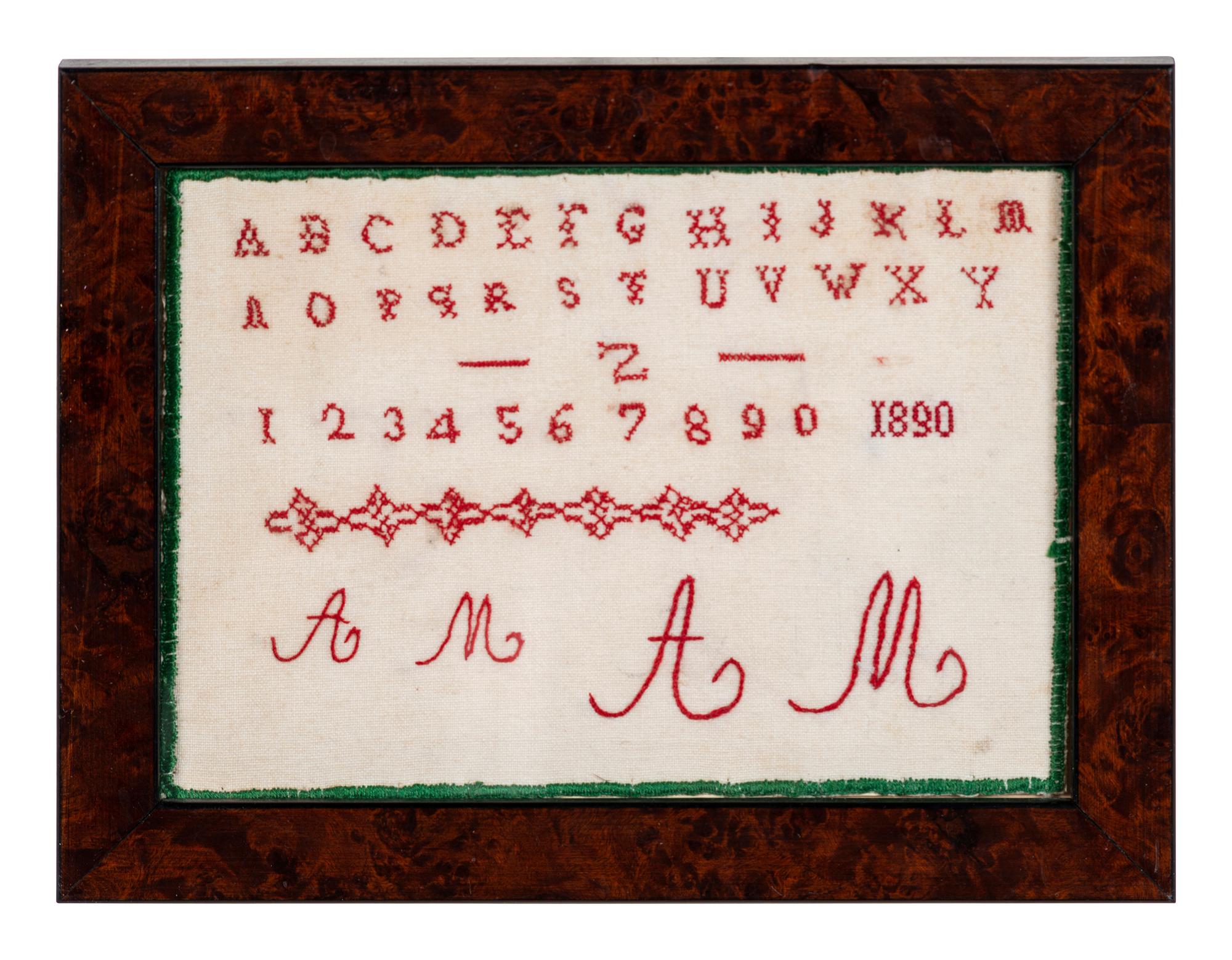 Five Needlework Embroidered Schoolgirl's Samplers