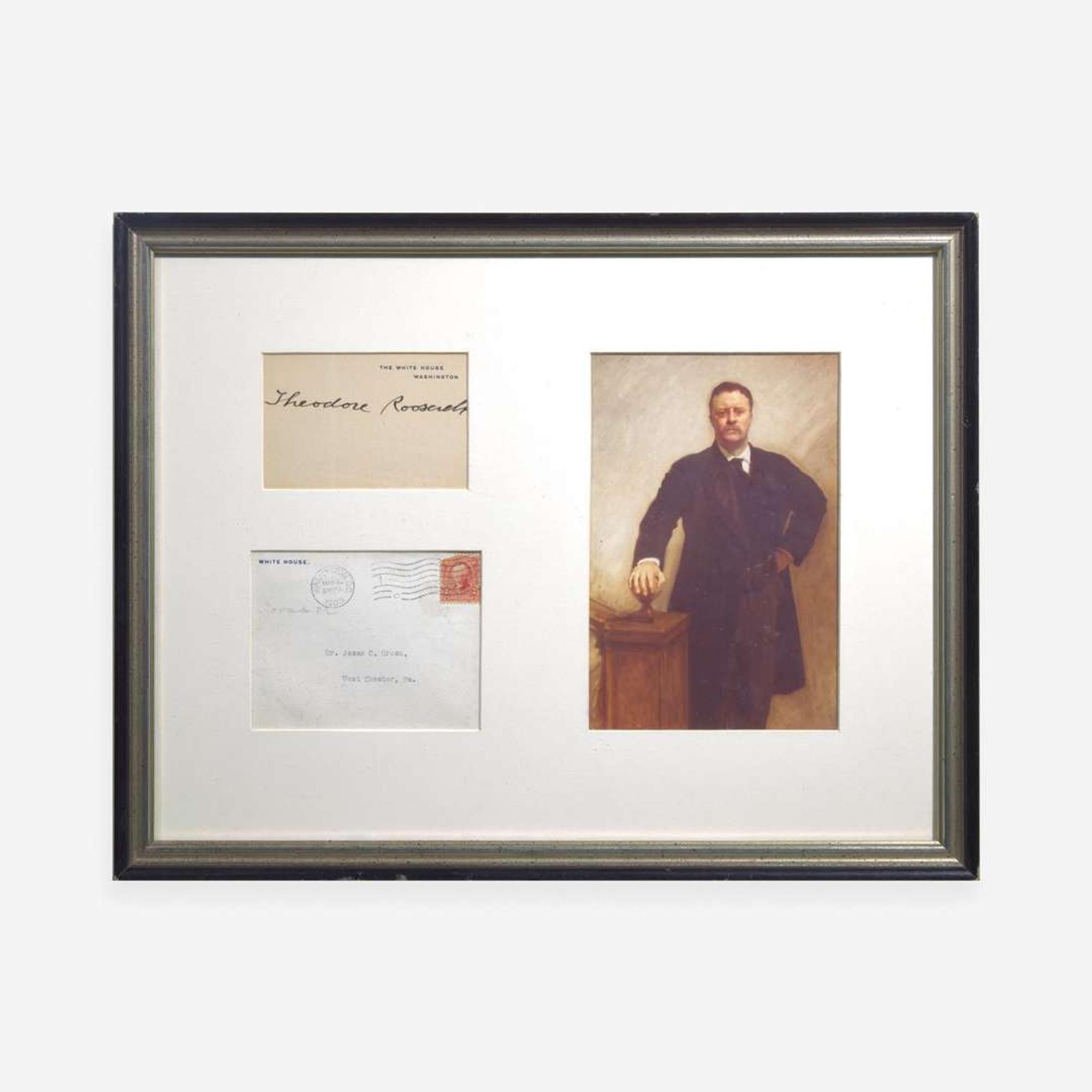 [Presidential] Roosevelt, Theodore Signed White House Card