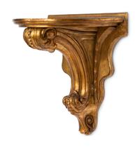 A Pair of Italian Neoclassical Giltwood Wall Brackets