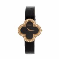 Van Cleef & Arpels, Diamond and Onyx 'Alhambra' Watch