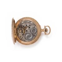 ELGIN, 14K TRICOLOR GOLD HUNTER CASE POCKET WATCH