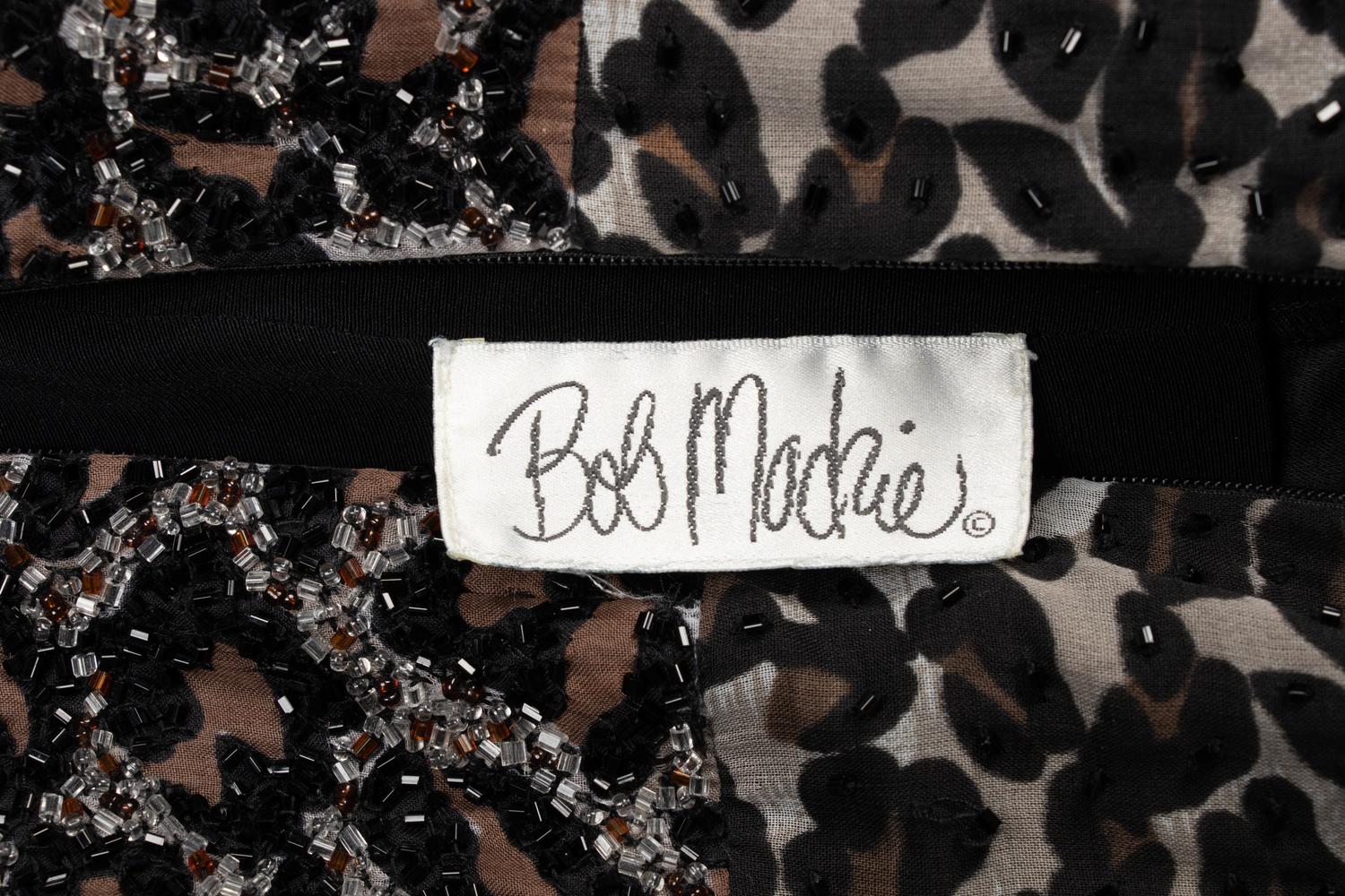 Bob Mackie Beaded Leopard Print Dress, 1990s