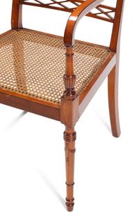 A Pair of Edwardian Satinwood and Marquetry Armchairs