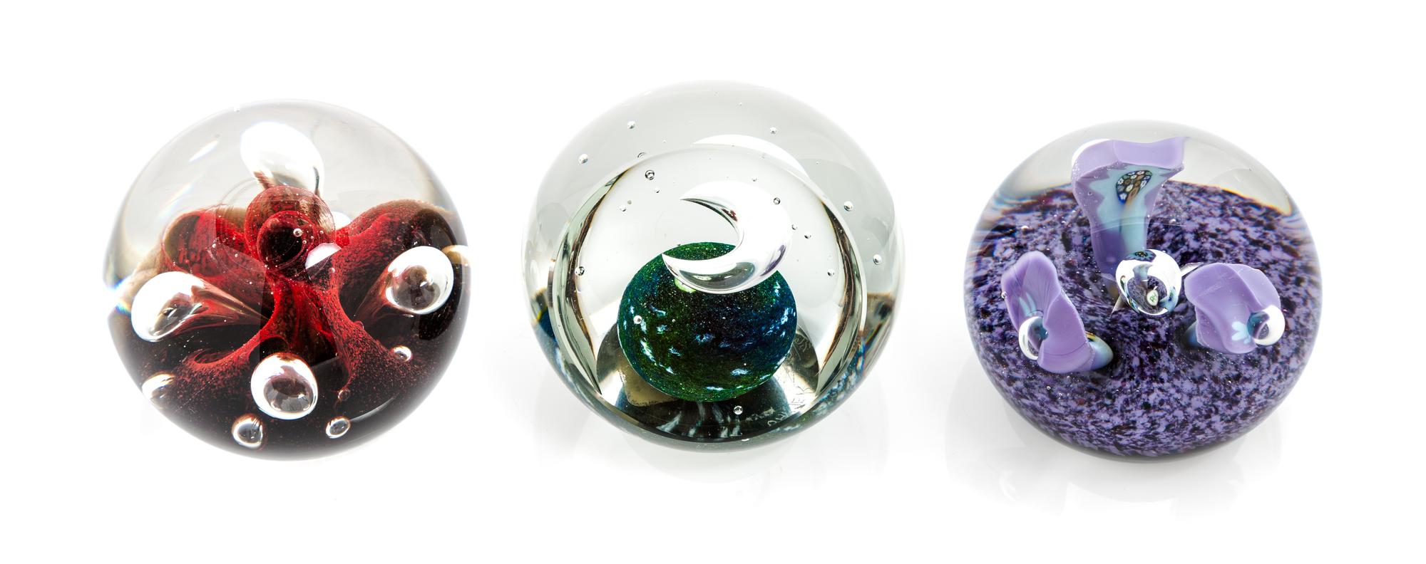 Caithness, SCOTLAND, 1976, a group of three glass paperweights