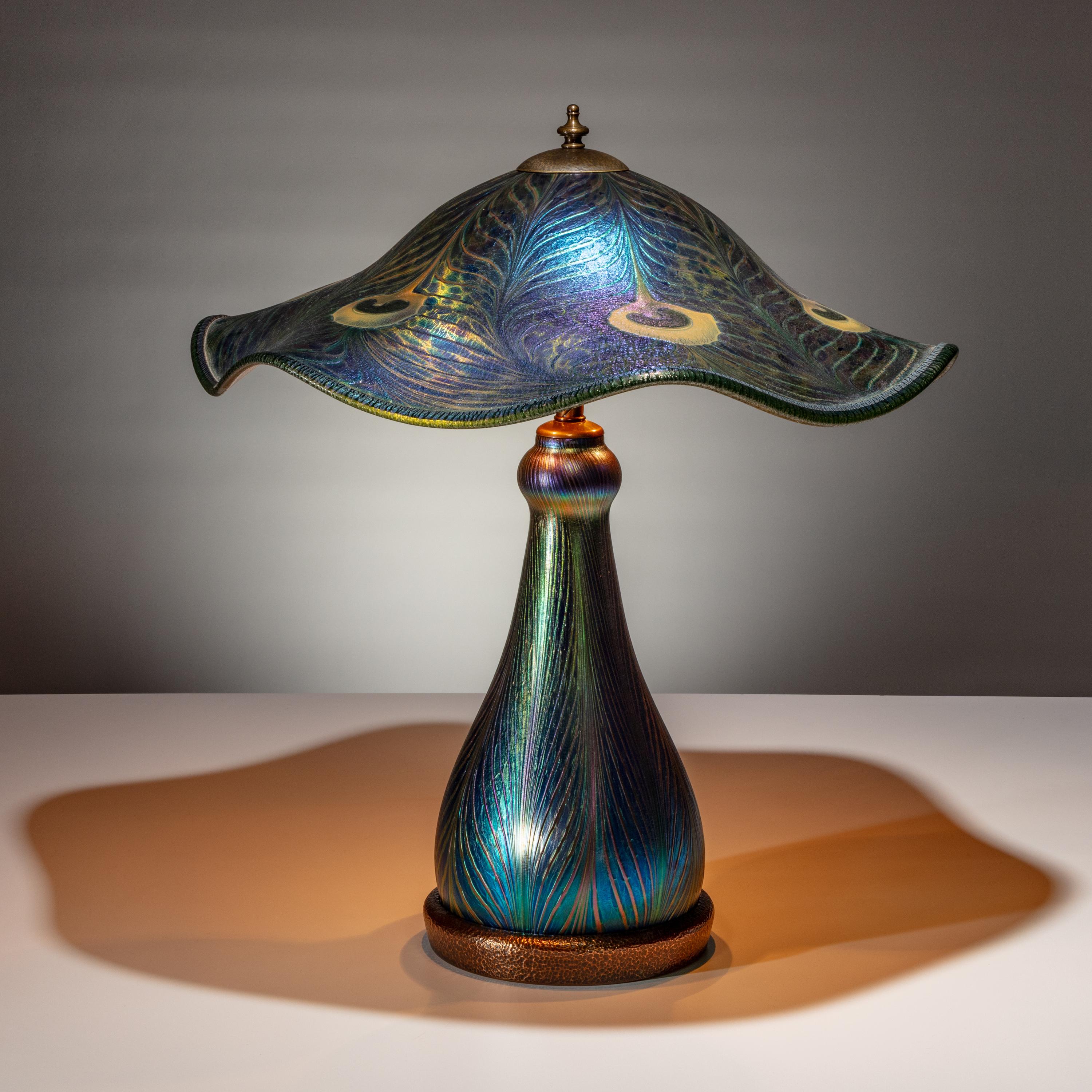 Charles Lotton (American, 1935–2021) — Large Peacock Feather Lamp, 2002