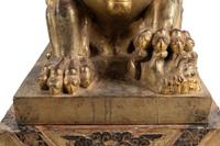 A Pair of Large Chinese Giltwood and Composition Buddhistic Lions