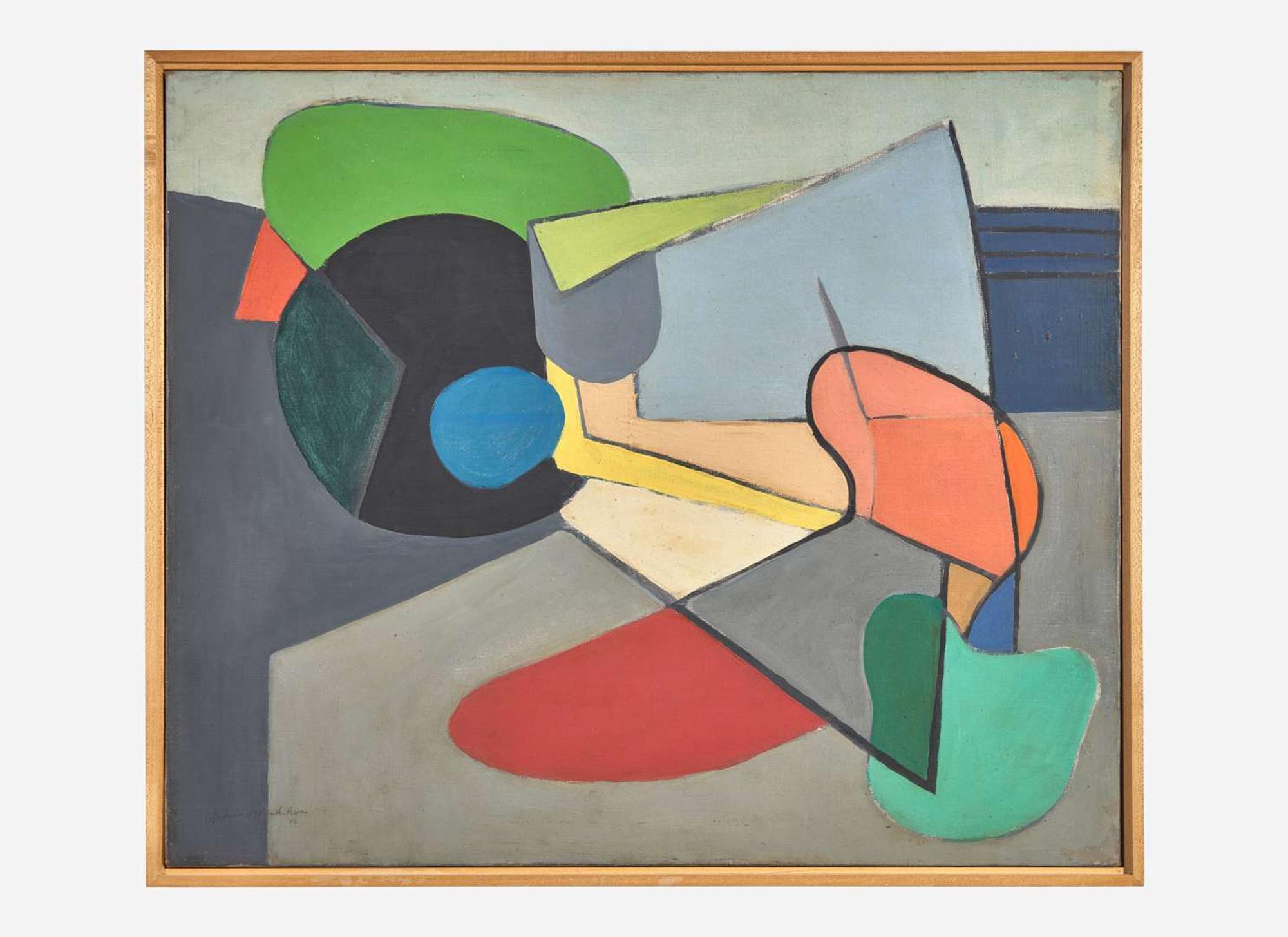 Morris Blackburn (American, 1902-1979) - Abstraction with Blue Dot