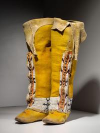 Arapaho Beaded Hide Leggings and Moccasins