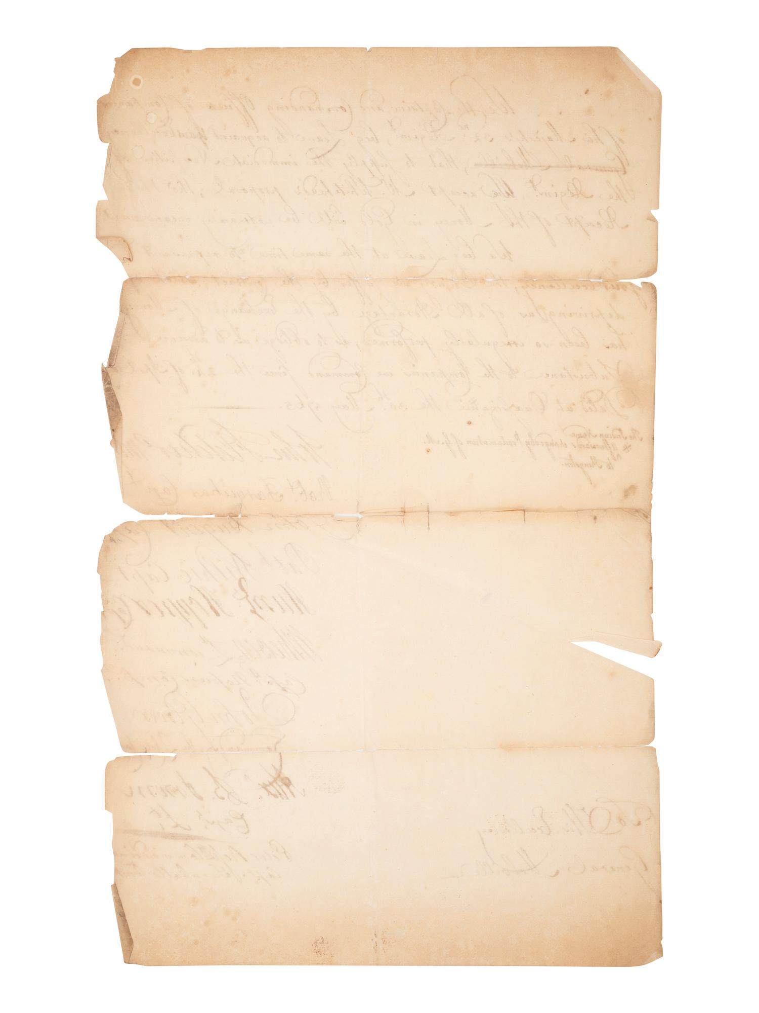 [COLONIAL]. Document associated with supplying the 32nd Regiment of Foot, 1765.