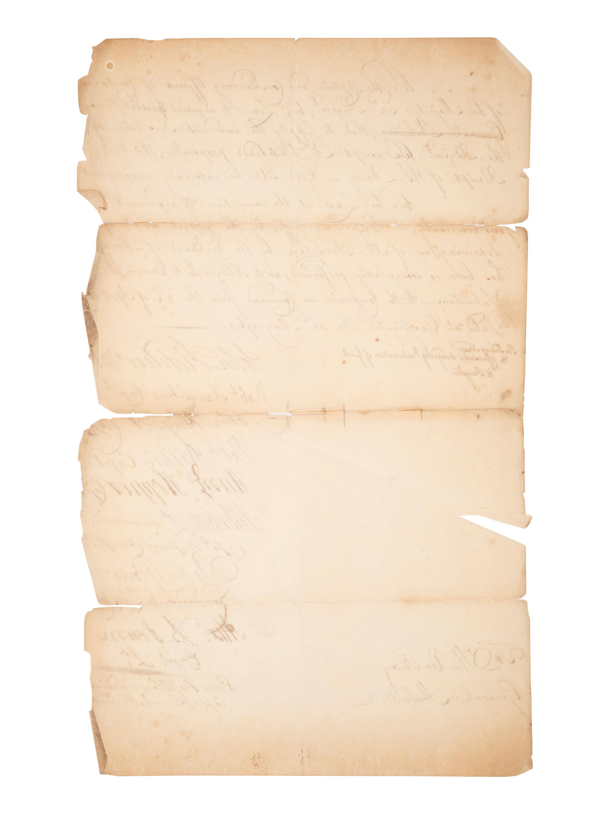 [COLONIAL]. Document associated with supplying the 32nd Regiment of Foot, 1765.