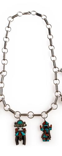 Zuni Channel Inlay Charm Necklace