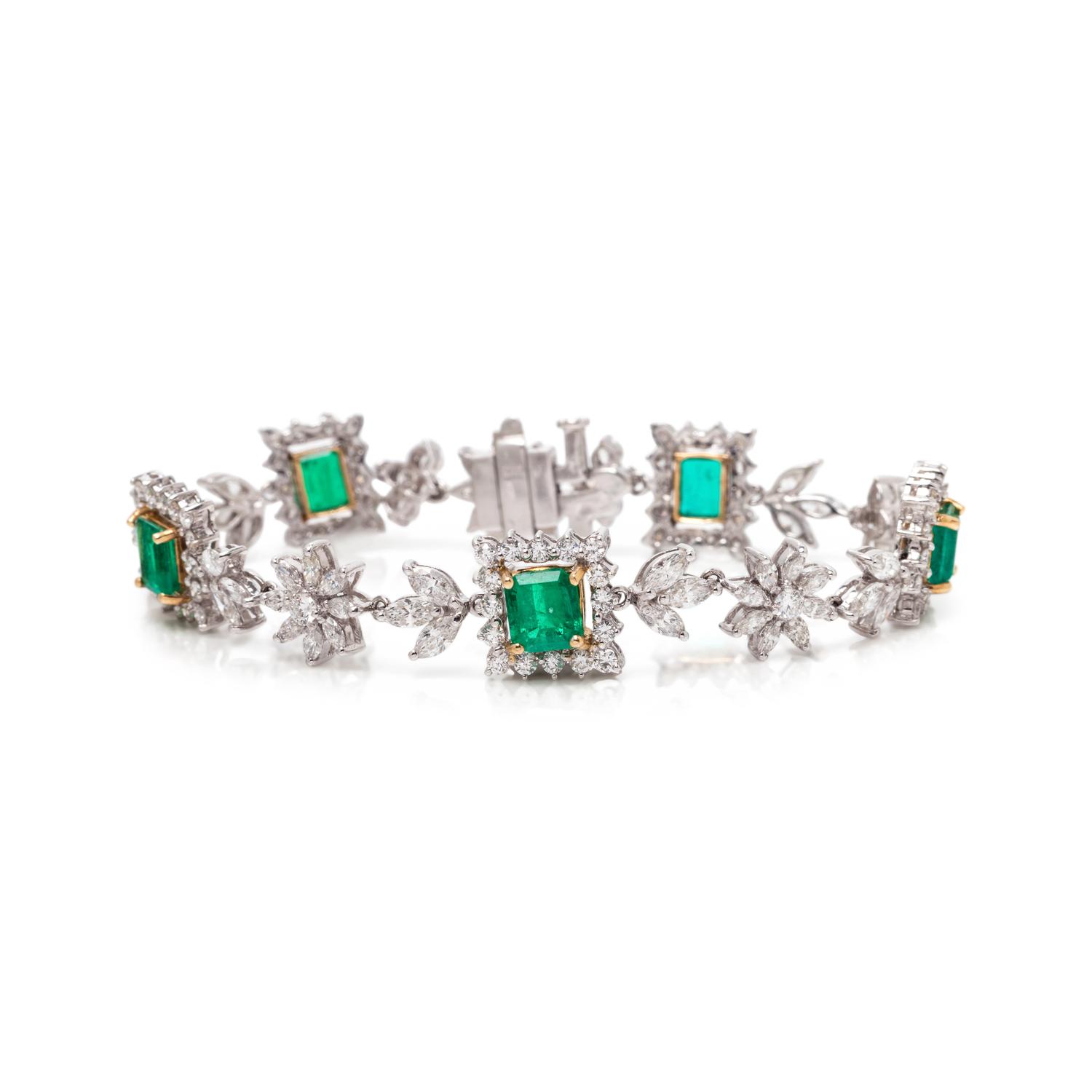 EMERALD AND DIAMOND BRACELET