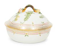 A Royal Copenhagen Flora Danica Porcelain Round Covered Vegetable Dish