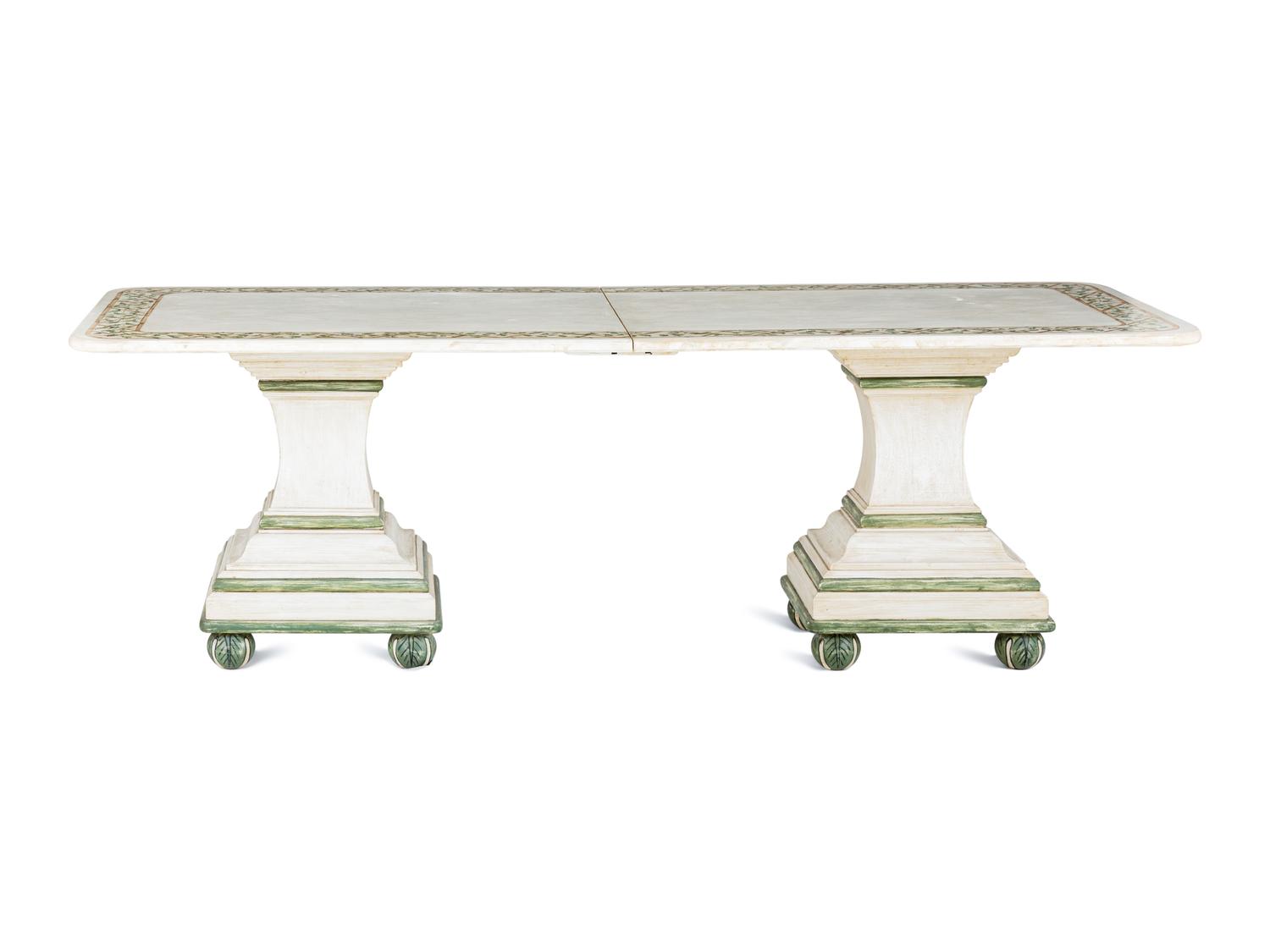 A Contemporary Painted Pedestal Dining Table