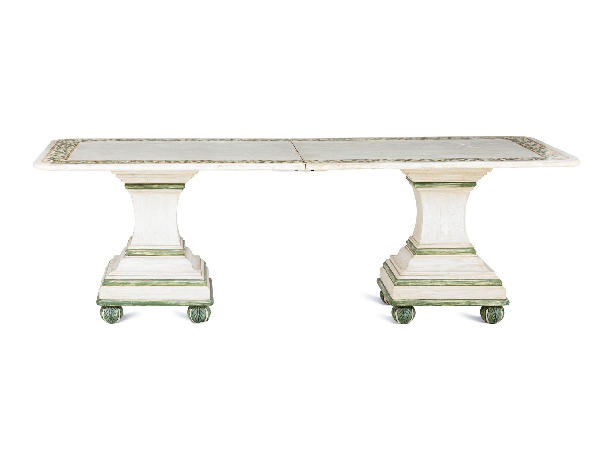A Contemporary Painted Pedestal Dining Table