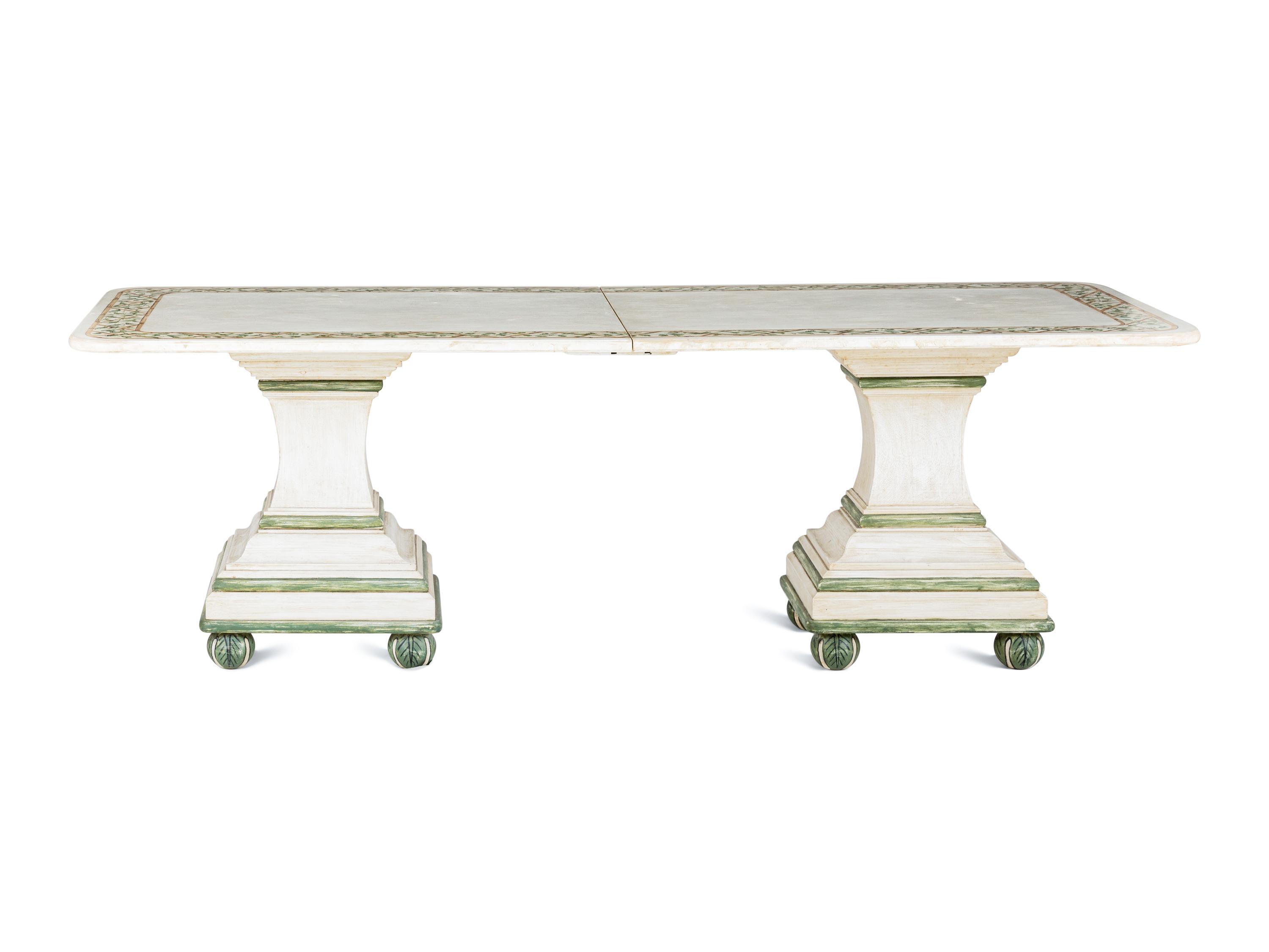 A Contemporary Painted Pedestal Dining Table