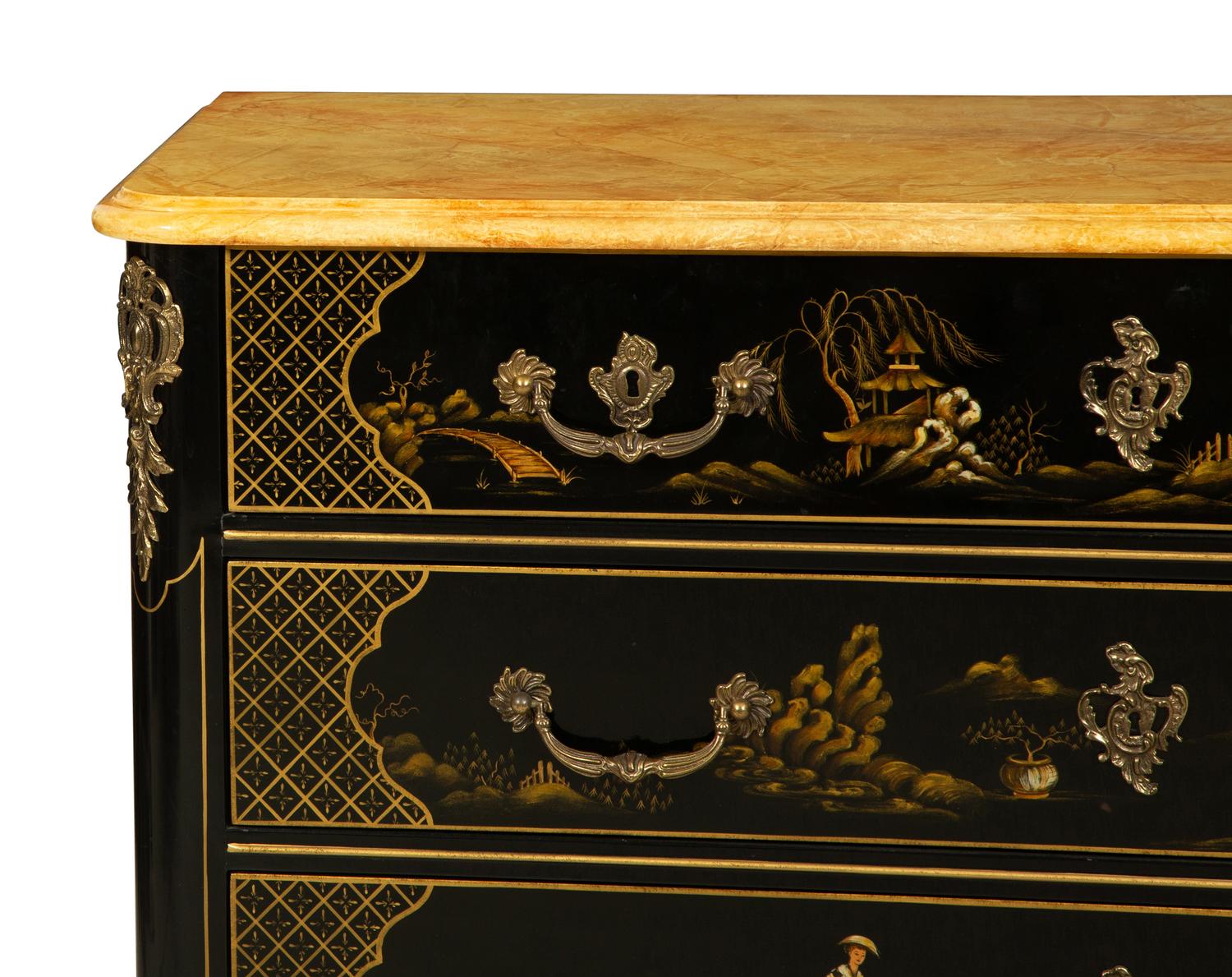 A Louis XIV Style Painted Commode