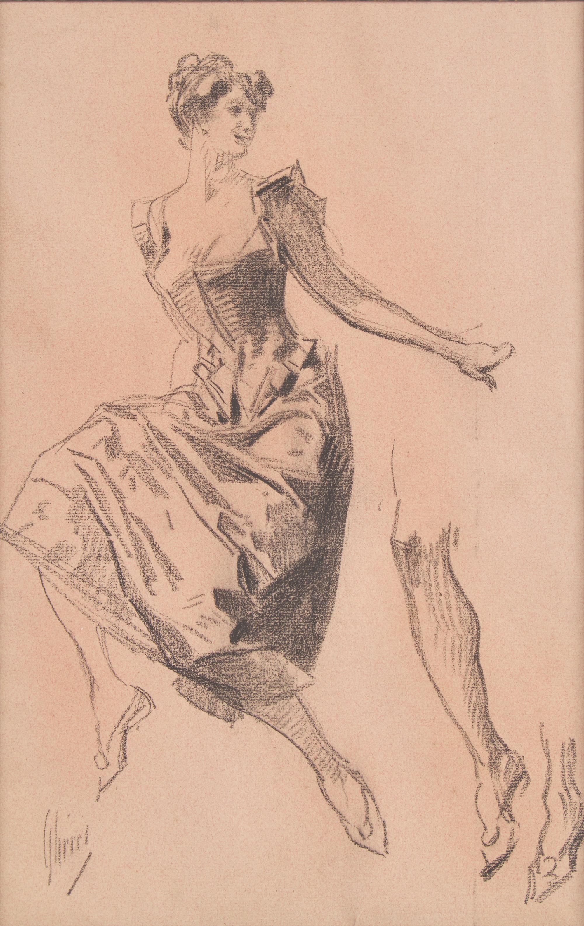 Jules Chéret (French, 1836–1932) — Seated Woman and Woman with Legs (Two Works)